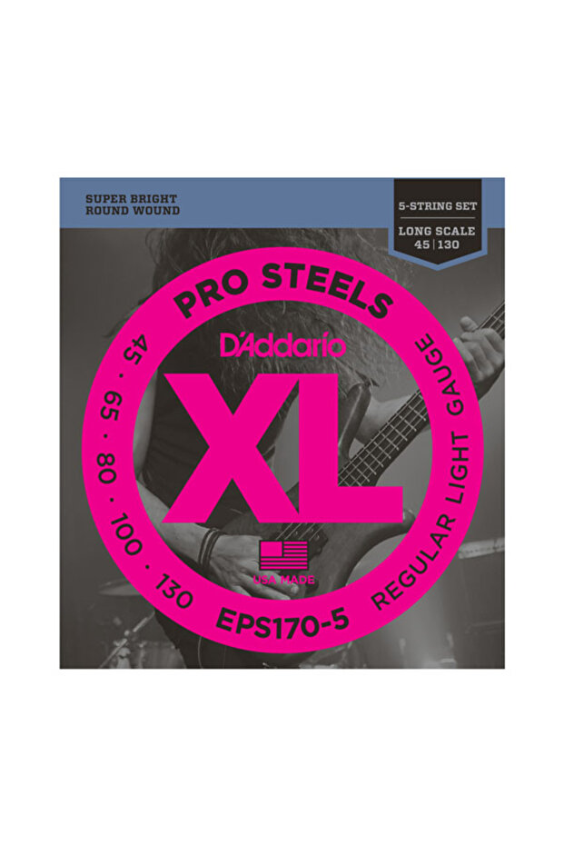 Eps170-5 Bass Guitar String Set, 5 Strings, Xl, 45-130, Long Scal Bass Guitar String Set (5 Strings) 0. - 1