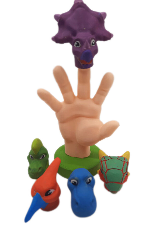 El Standlı Dinozorlar Parmak Kukla Seti - 5