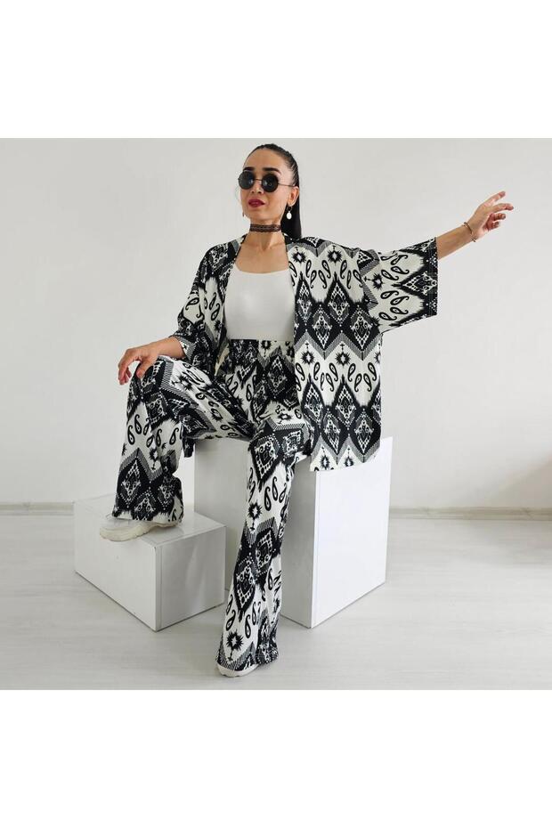 طقم كيمونو منقوش - 5