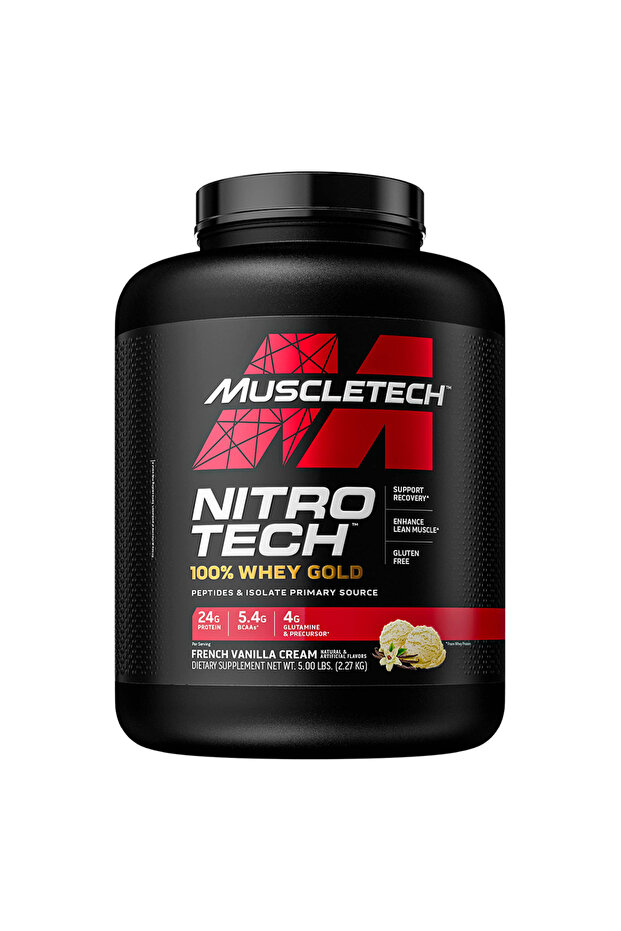 Nitro-Tech Whey Gold Lean Muscle and Rapid Recovery Vanilla Cream 5 LB 69 Servings (2.27 kg)