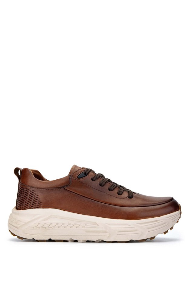 Men's Genuine Leather Brown Sneakers & Sports Shoes