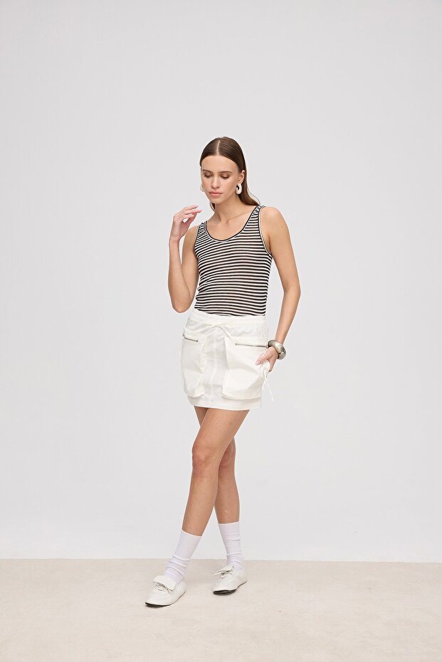 Kalın askılı bluz - 4