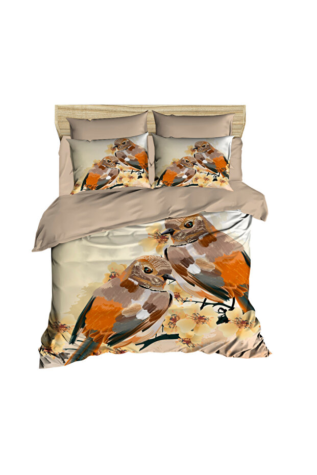 Sparrows on Branches Double 3D Digital Double Duvet Cover Set