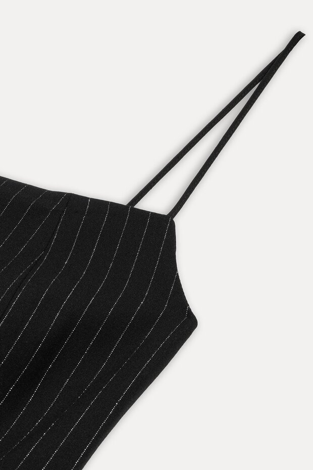 Shimmery stripes mini elbise - 2