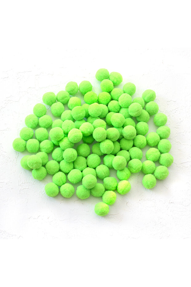 Plush pom-pom, 2.2 cm 20 pieces of Neon Green