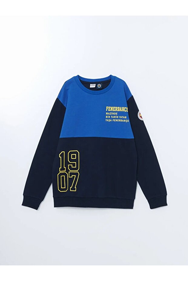 Lcw Kids Navy Blue Crew Neck Boy Sweatshirt