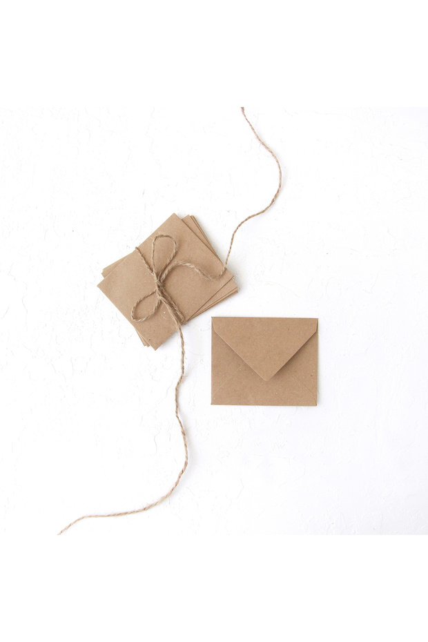 Tiny envelope, 7x9 cm 25 pcs (Kraft) - 2