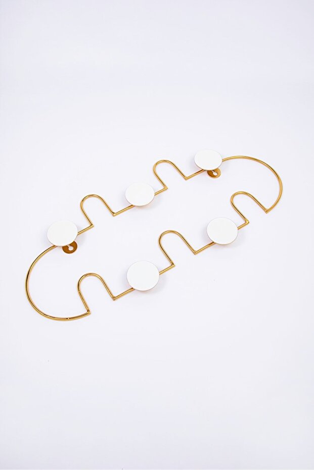 Wardrobe Hooks 22 x 50 cm, Gold and White - 2