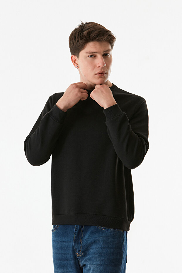 Basic Bisiklet Yaka Sweatshirt - 6