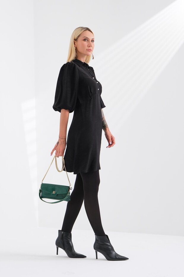 Button Detailed Dress - 2