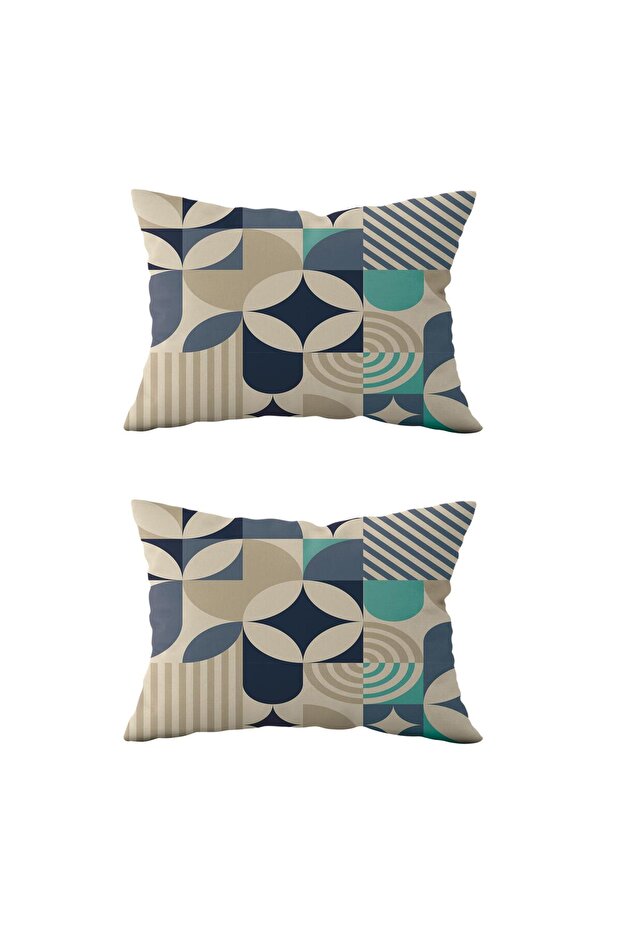 2-Piece Ds109 - Double-Sided Rectangular Throw Pillow Cover - 1