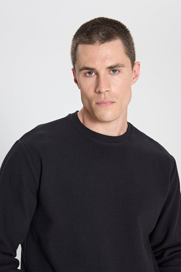 Erkek Sweatshirt Siyah - 3