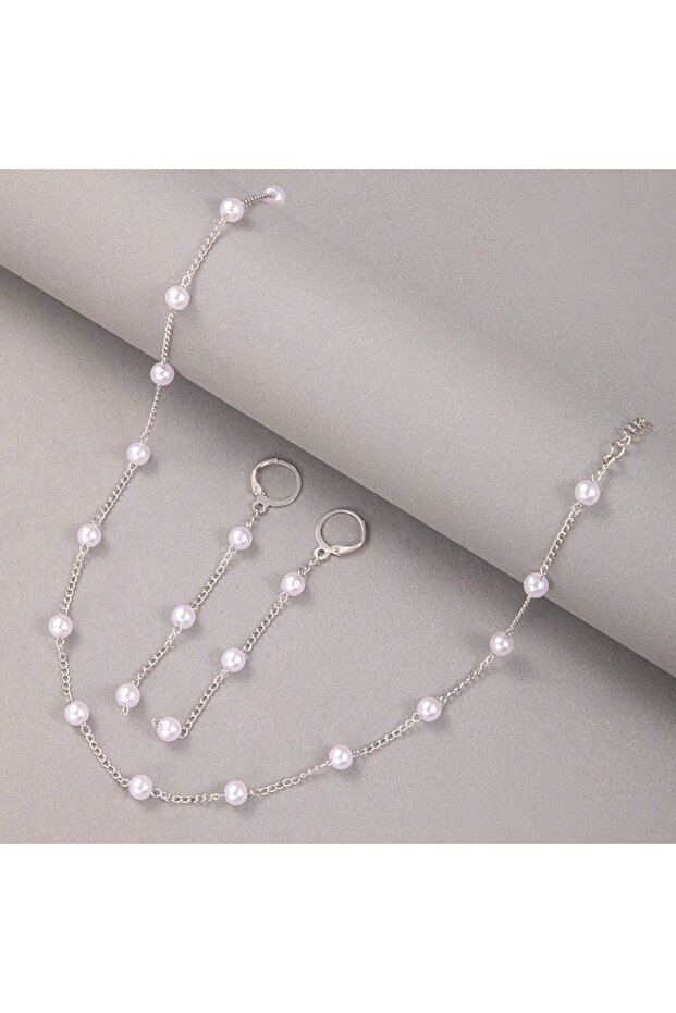 Pearl Chain Women's Jewelry Set to Complement Your Elegance Earrings, Necklace