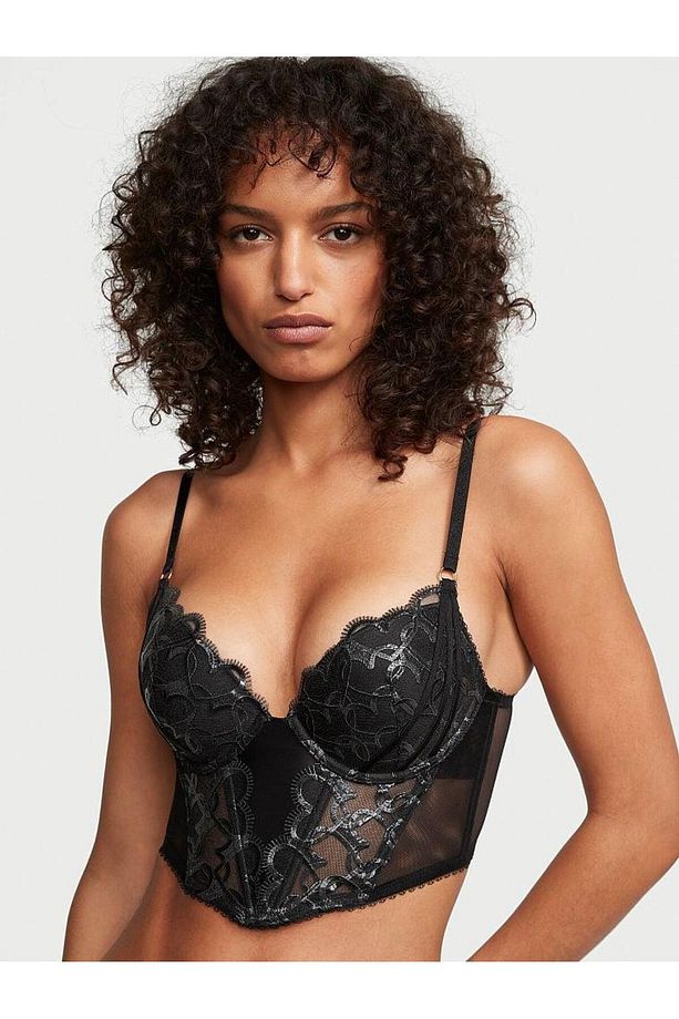 Işıltılı Kalp İşlemeli Push-Up Büstiyer - 2