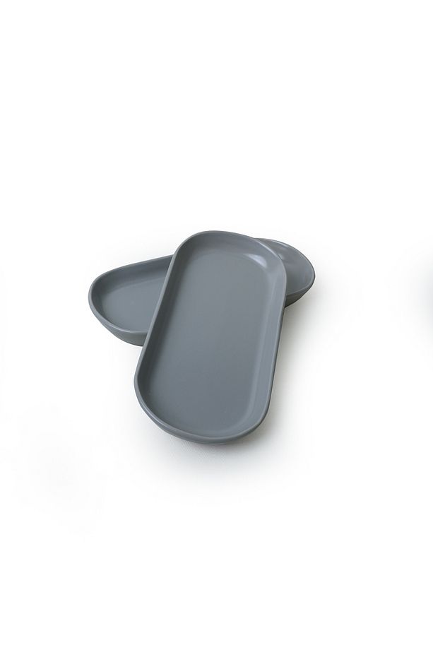 Mat Gri Noyan Kayık Tabak 26 Cm 2 Adet 995 - 3