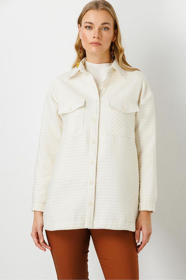 Modailgi Oversize Kapitone Tunik Krem - 6