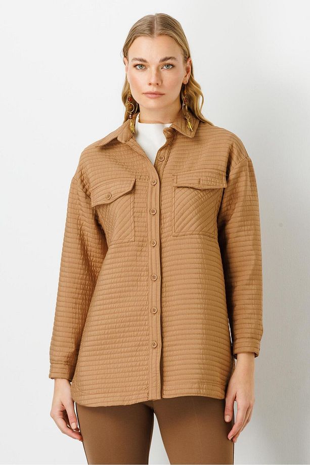 Modailgi Oversize Kapitone Tunik Camel - 5