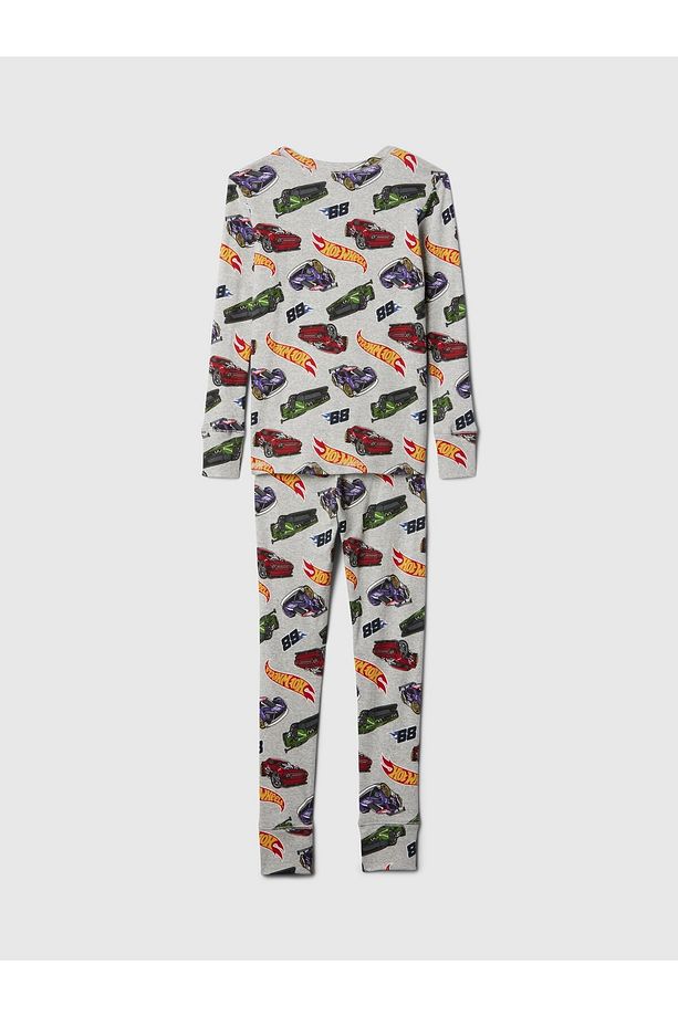 Erkek Çocuk Gri Organik Pamuk Hot Wheels Desenli Pijama Takımı - 3