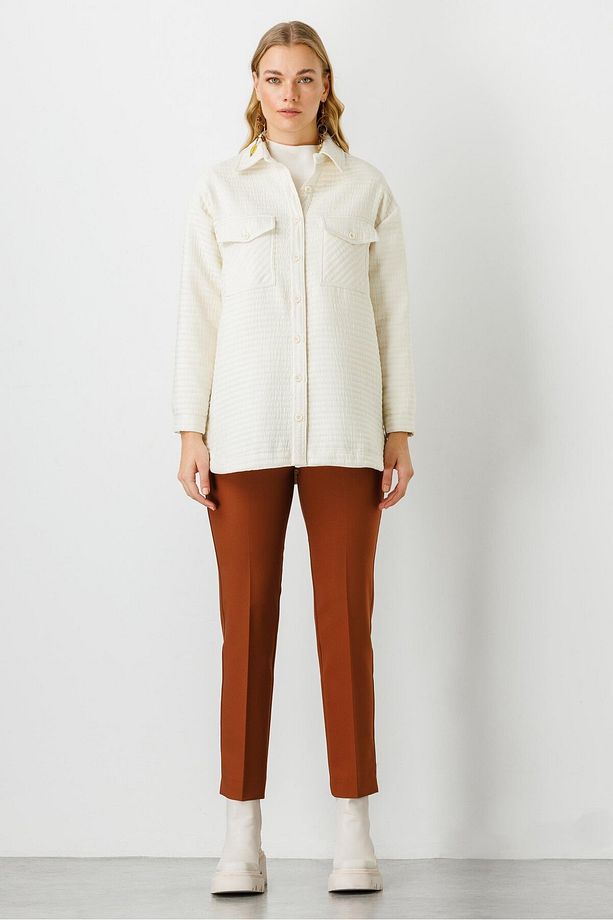 Modailgi Oversize Kapitone Tunik Krem - 1