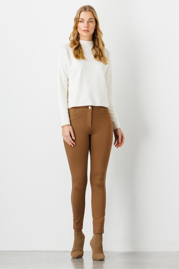 Modailgi Cepli Tayt Pantolon Camel - 3