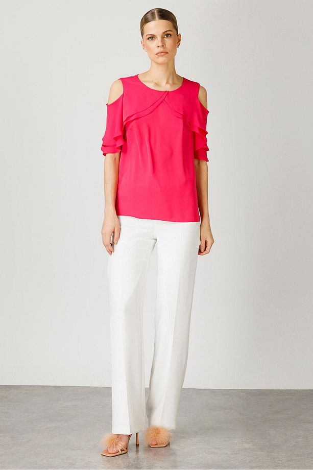 Modailgi  Volanlı Bluz Pembe - 1