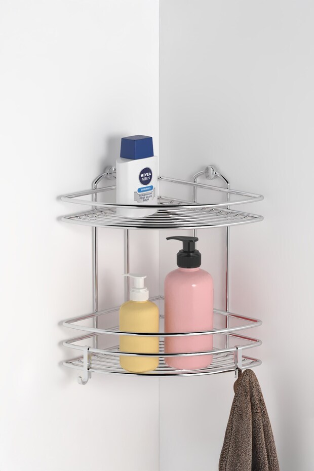 Bathroom Organizer Shampoo Holder Bathroom Shower Shelf Chrome Bk022H