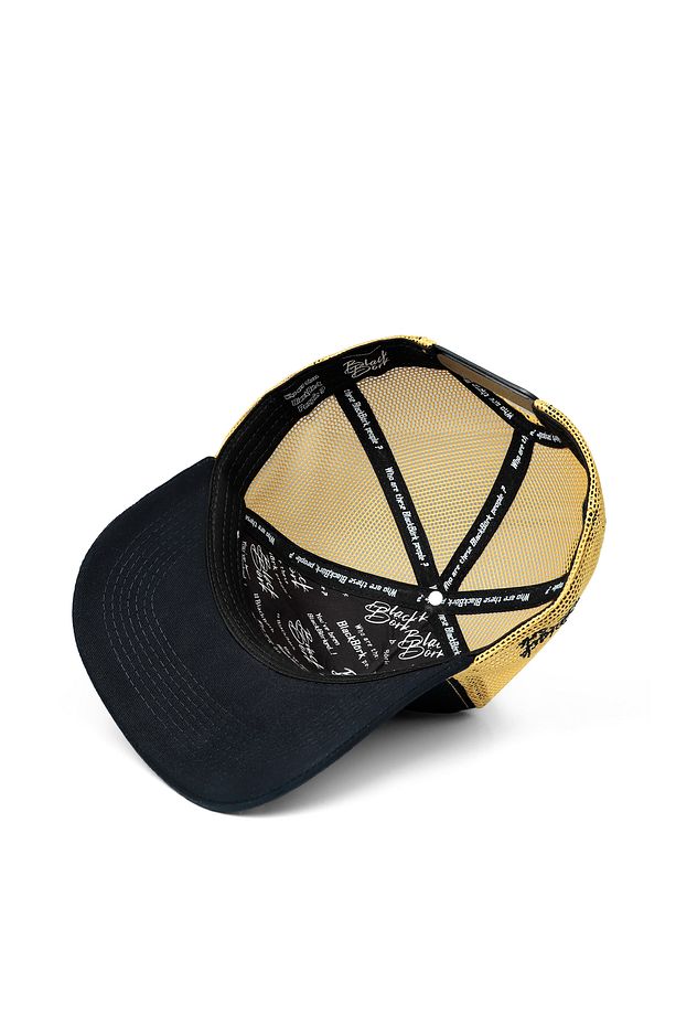 V1 Panter Logolu Lacivert-sarı Trucker Şapka - 3