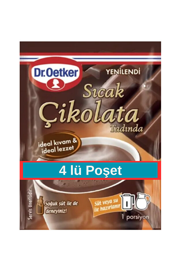 Dr.Oetker Sıcak Çikolata Tadında 4 x 19 g 4 lü Poşet - 1