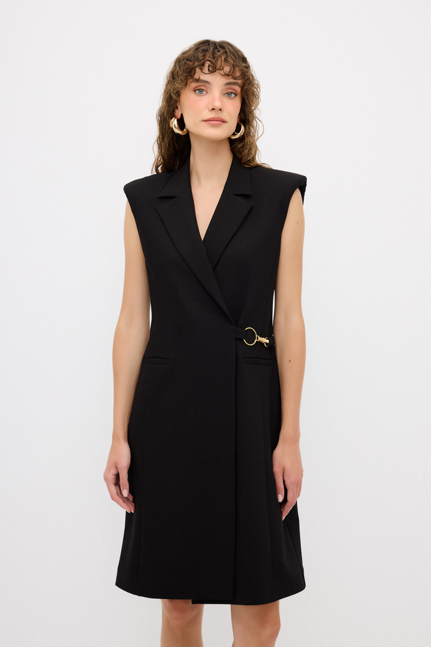 V Yaka Ceket Elbise - 1