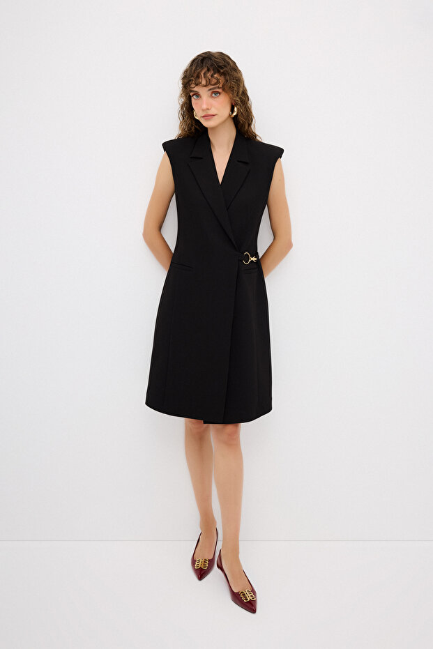 V Yaka Ceket Elbise - 4