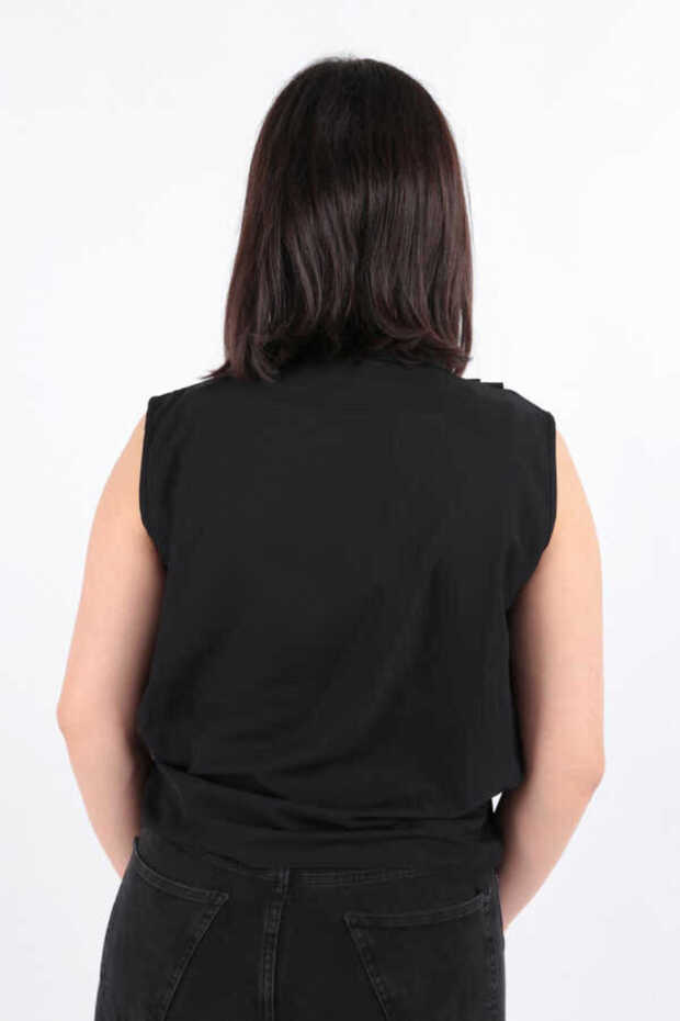 Kısa Kol Şifon Bluz - 4