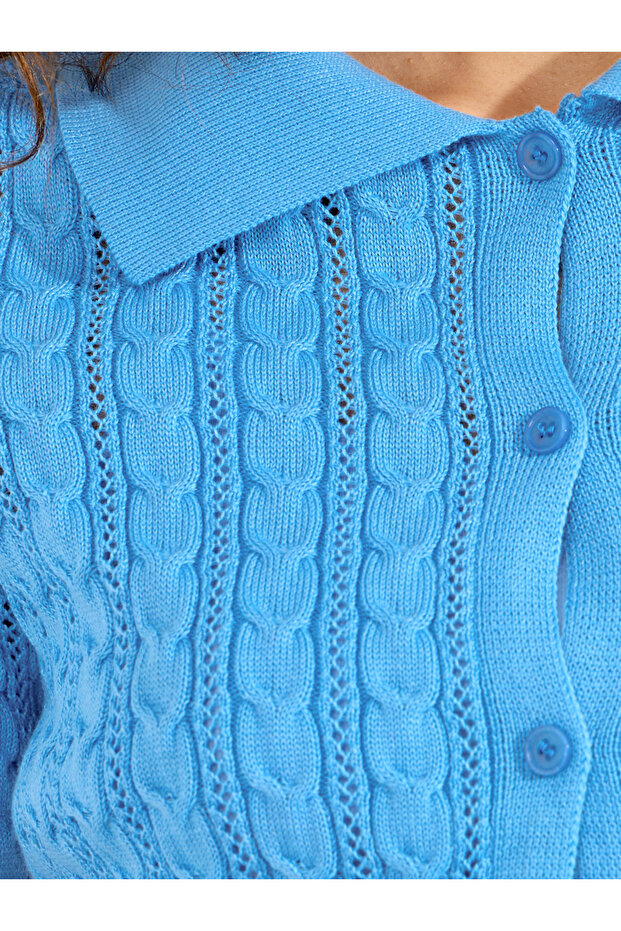 قميص بقصّة عادية بنمط كابل محبوك - 4