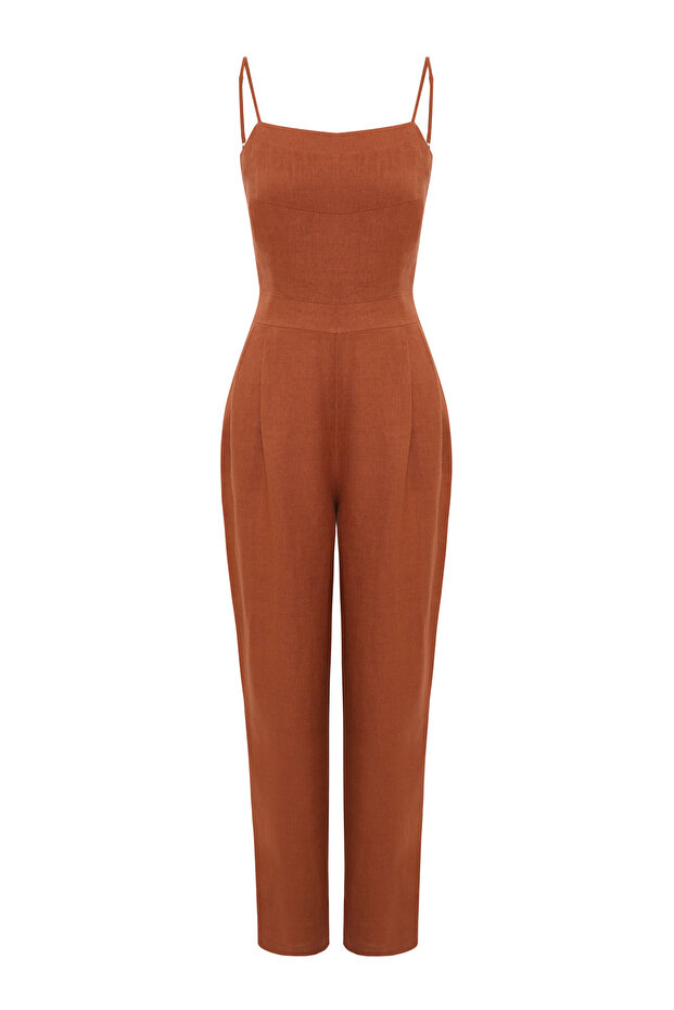 Askılı Keten Tulum - 7