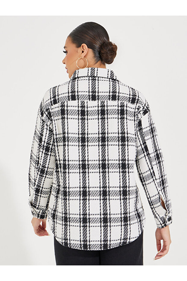 Oversized Longline Checked Shacket - 6