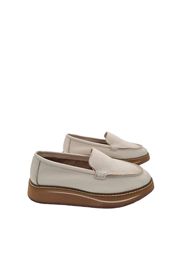 Genuine Leather Beige Women's Casual Shoes