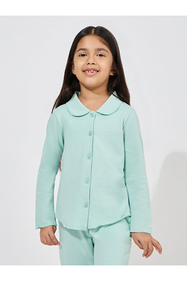 طقم قميص بياقة وأزرار وبيجاما - 2