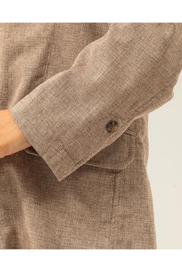 Retro Basic Kahve Ceket - 3