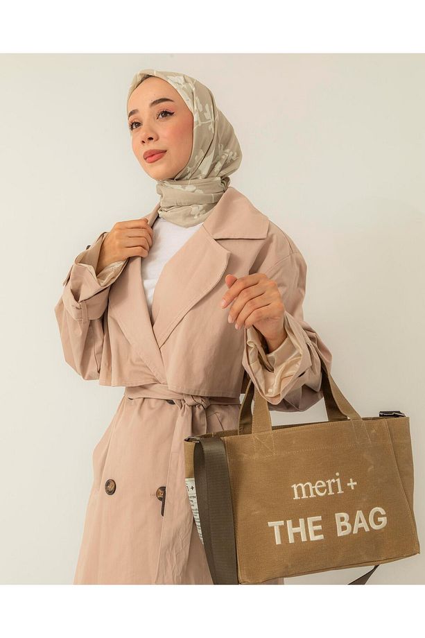 Oversize Kemeri Tokalı Krem Trençkot - 3