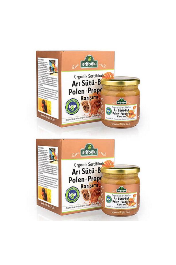 Organik Arı Sütü - Bal - Polen - Propolis Macun 230g 2 Adet - 1