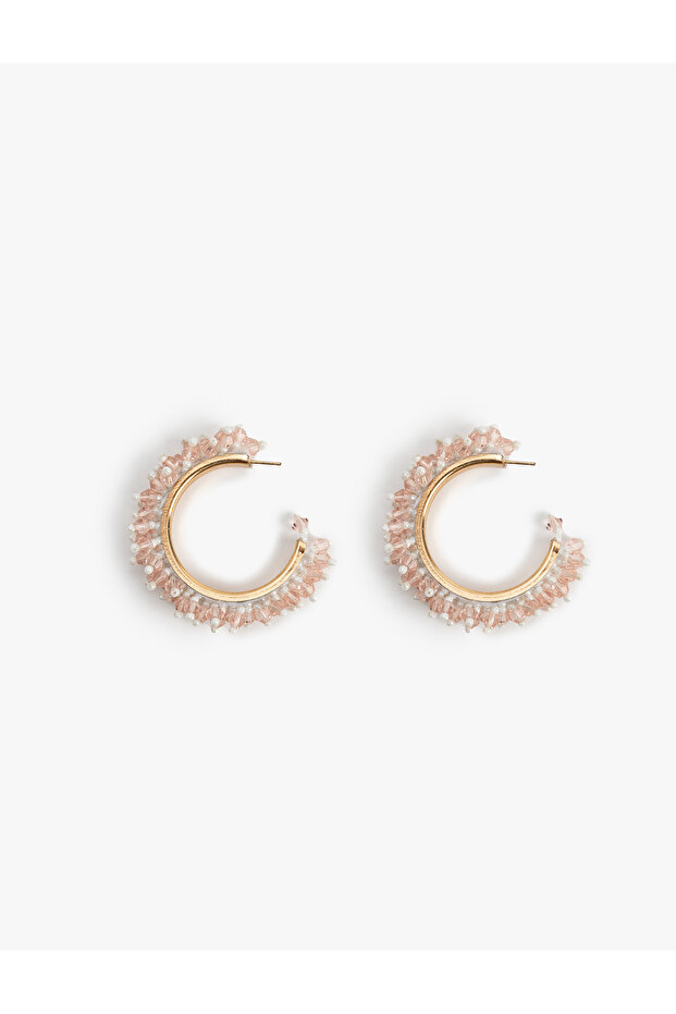 Stylish Hoop Earrings with Bead Detail