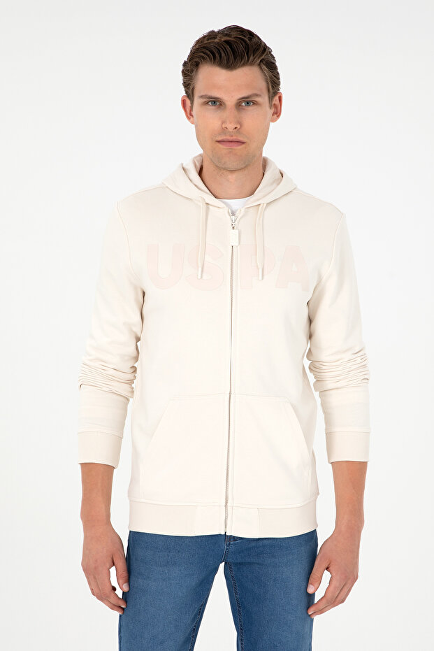 Men's Cream Knitted Cardigan 50289029-Vr071