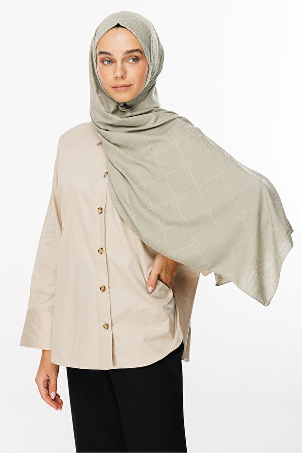 Insula Tea Moon Is Pattern Jacquard Shawl - 1