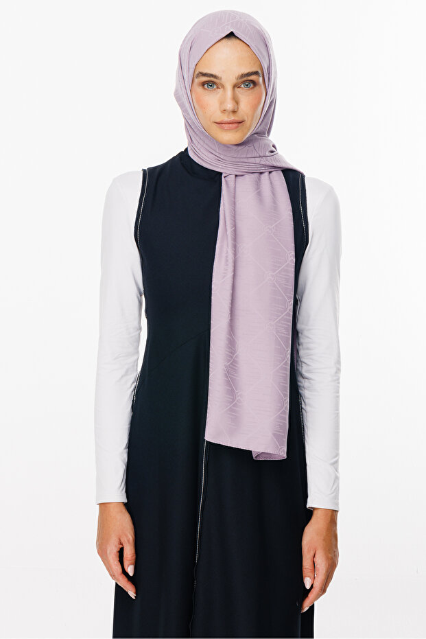 Lilac Moon Is Pattern Jacquard Shawl - 2