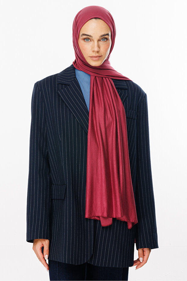 Cranberry Combed Shawl - 2