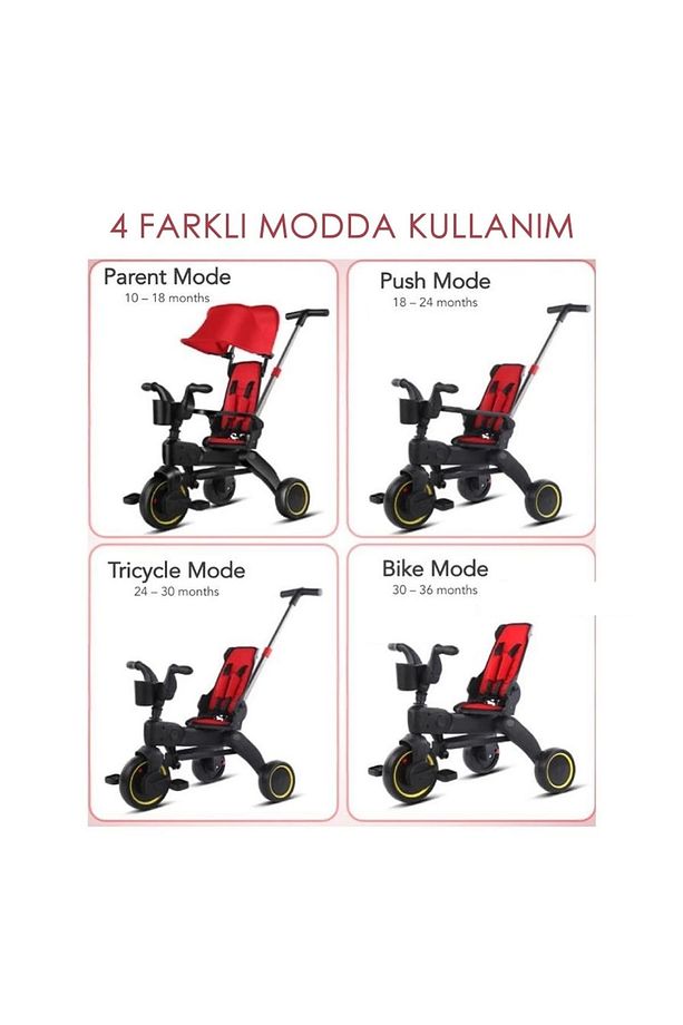 Trike Plus F3 Ebeveyn Kontrollü Katlanabilir Bisiklet Gri - 8
