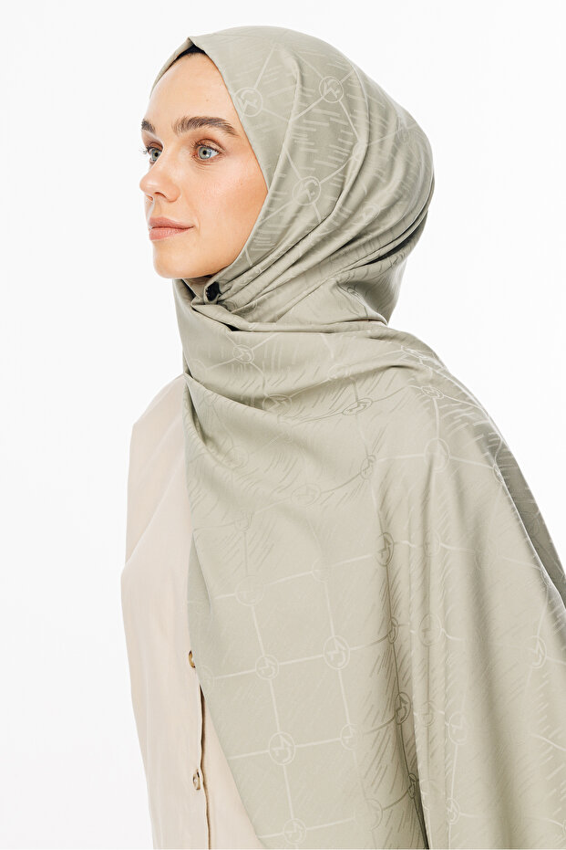 Insula Tea Moon Is Pattern Jacquard Shawl - 3