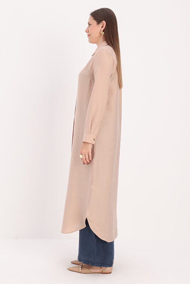 Základní tunika dlouhé košile s norkovou skrytou légou - 3