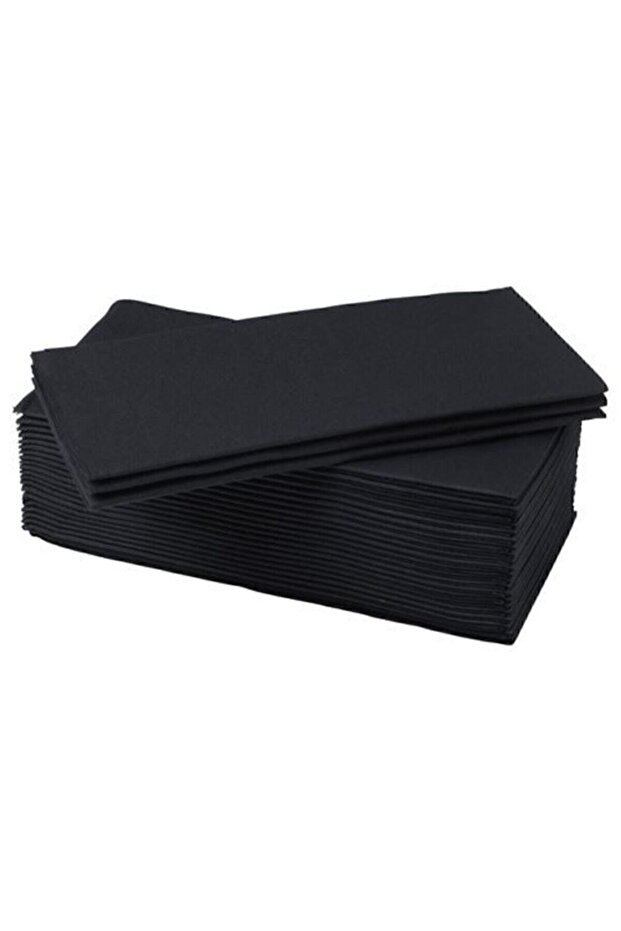 Black Mottaga Napkin 38X38 cm 25 Pieces Pocketed Napkin Invitation Presentation Napkin