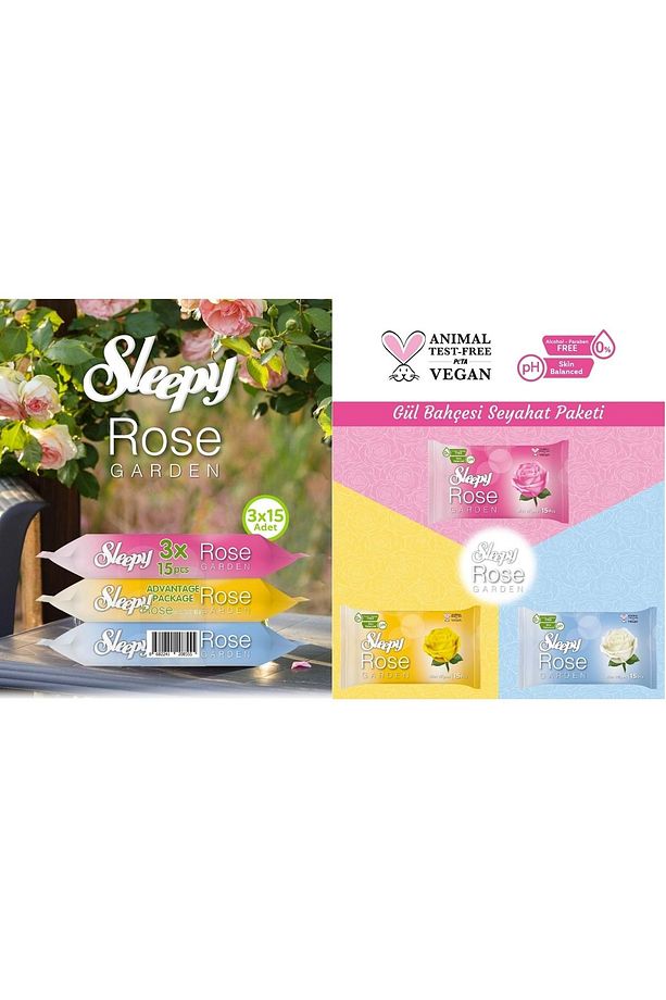 Islak Havlu Cep Mendil 15 Yaprak (24 LÜ SET) Rose/garden (8PK*3) 360 Yaprak - 7