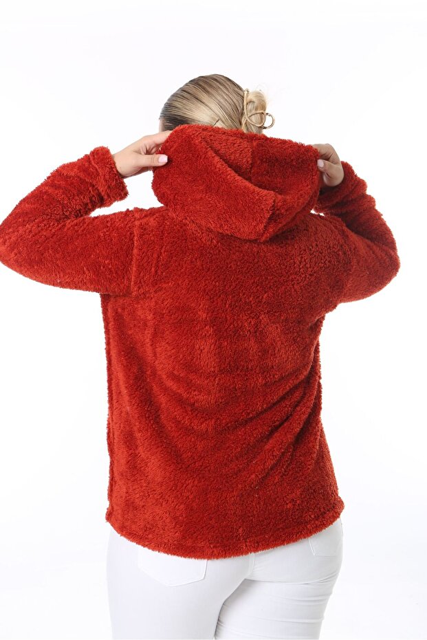 Peluş Kapüşonlu Polar - 2